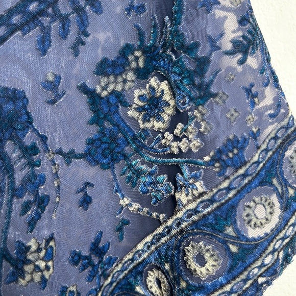 Women's Burnout Velvet Kimono Long OS Cardigan Cover Up Floral Boho Whimsygoth - Picture 3 of 6